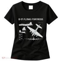 B 17 Flying Fortress Ww2 Heavy Bomber Aircraft Blueprint Women's T-Shirt thumb 0