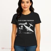 B 17 Flying Fortress Ww2 Heavy Bomber Aircraft Blueprint Women's T-Shirt thumb 4
