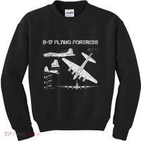 B 17 Flying Fortress Ww2 Heavy Bomber Aircraft Blueprint Kids Sweatshirt thumb 0