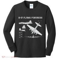 B 17 Flying Fortress Ww2 Heavy Bomber Aircraft Blueprint Kids Long Sleeve Shirt thumb 0