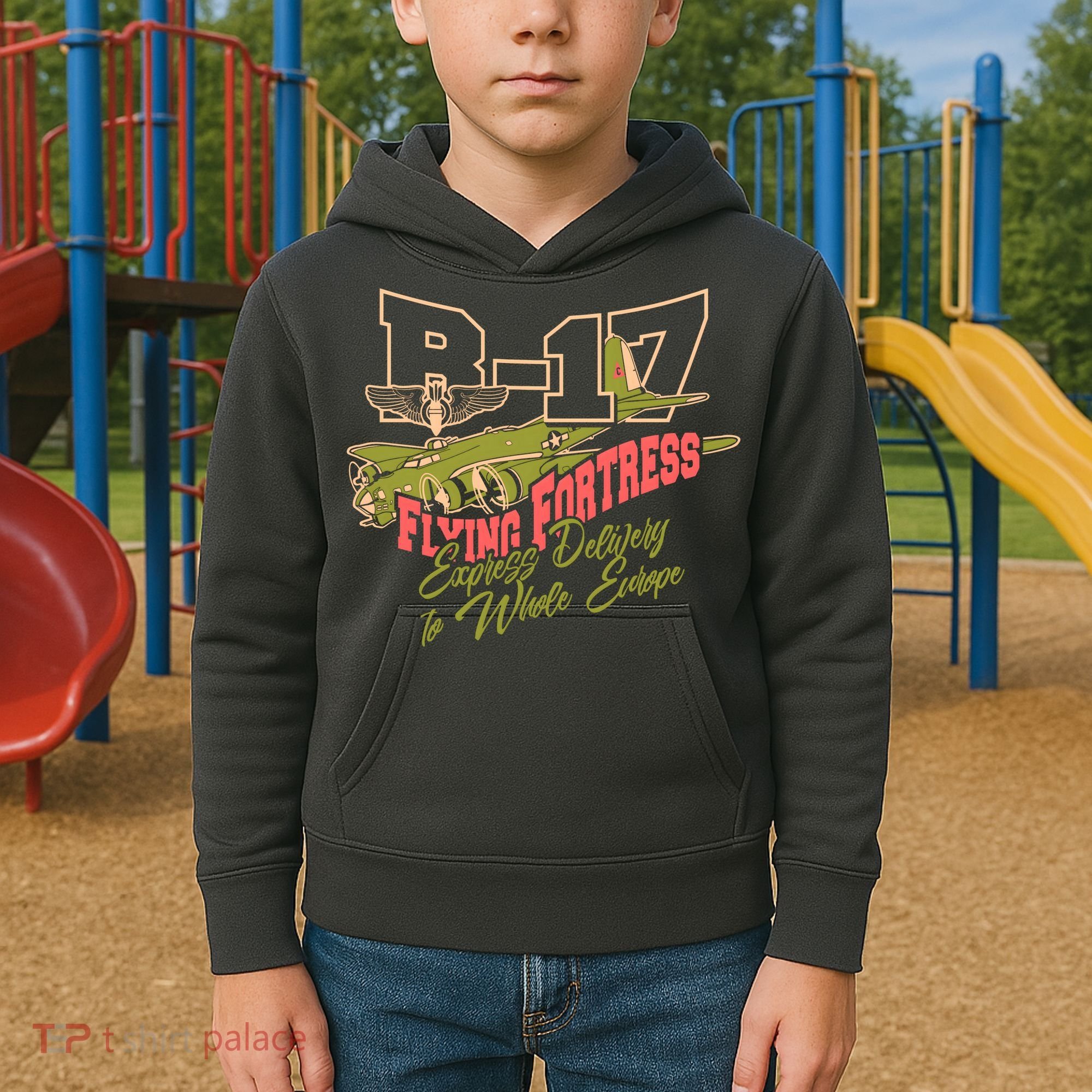 B 17 Flying Fortress Kids Hoodie