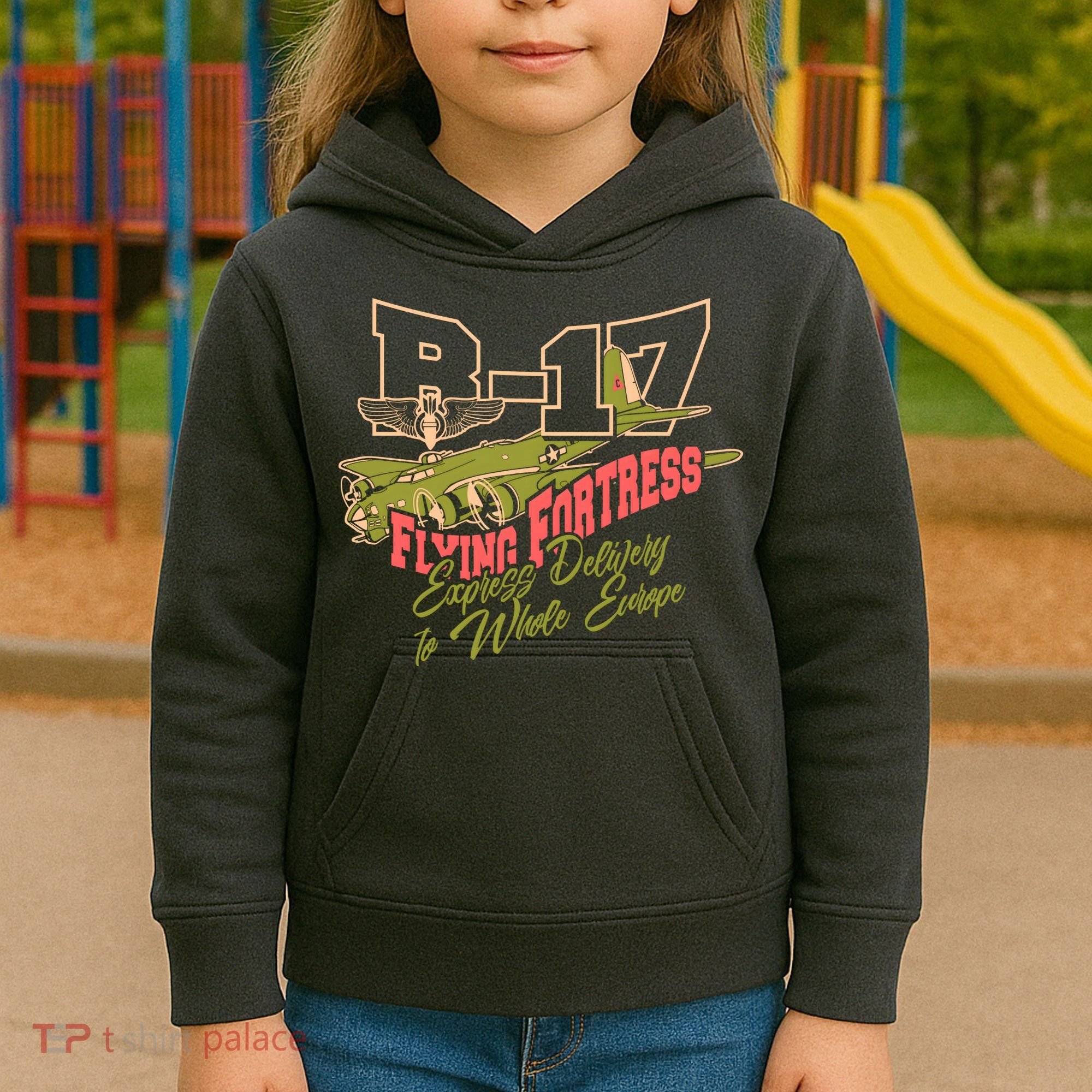 B 17 Flying Fortress Kids Hoodie
