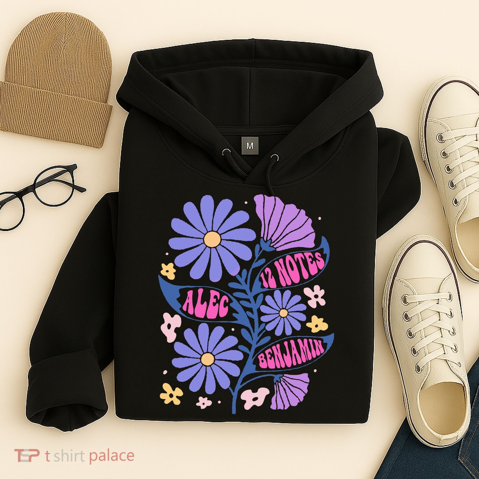 Benjamin 12 Notes Flower Art Alec Hoodie