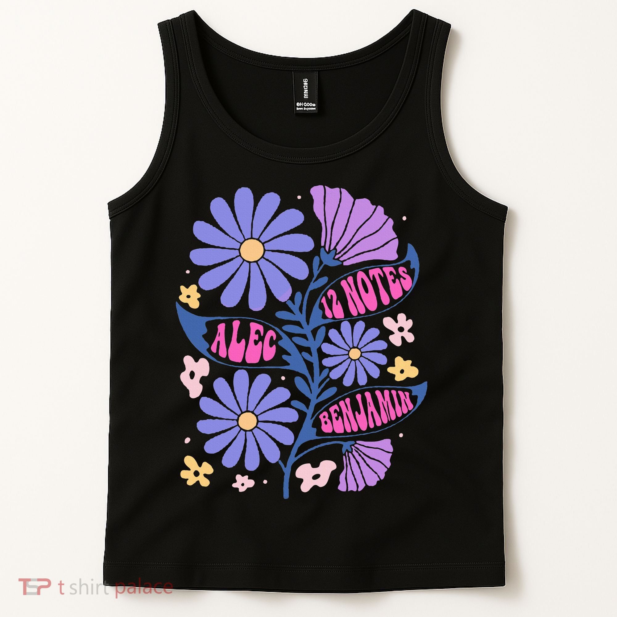 Benjamin 12 Notes Flower Art Alec Tank Top