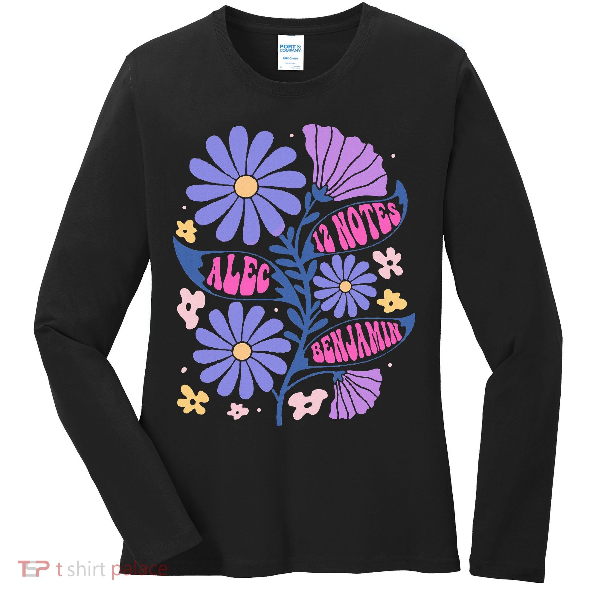 Benjamin 12 Notes Flower Art Alec Women's Long Sleeve Shirt