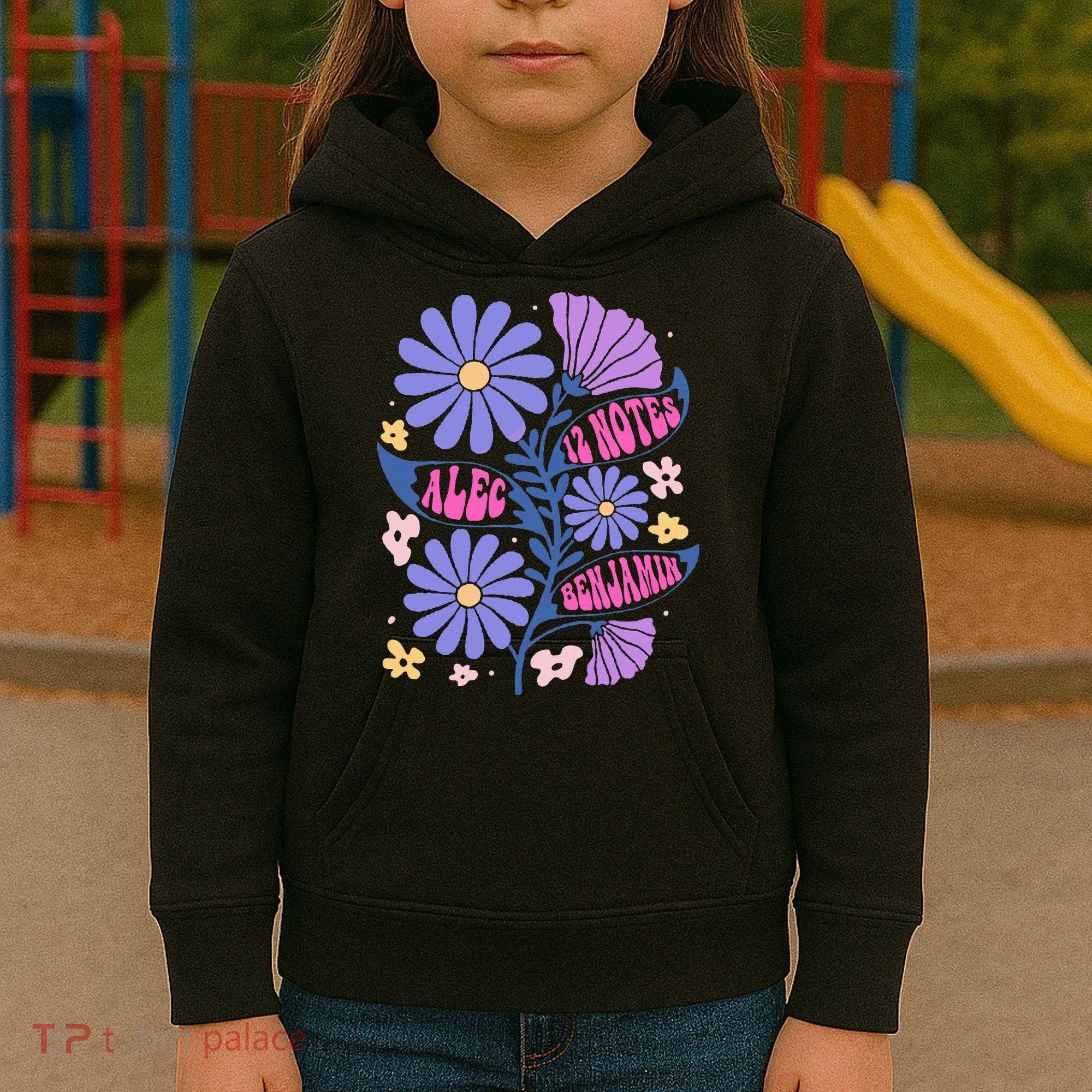 Benjamin 12 Notes Flower Art Alec Kids Hoodie