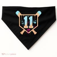 Baseball 11 Year Old Ice Cream Drip 11th Birthday Boy 11  USA-Made Doggie Bandana thumb 0