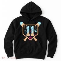 Baseball 11 Year Old Ice Cream Drip 11th Birthday Boy 11  Hoodie thumb 0