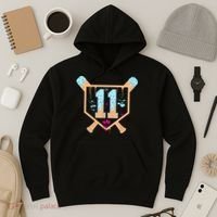 Baseball 11 Year Old Ice Cream Drip 11th Birthday Boy 11  Hoodie thumb 3