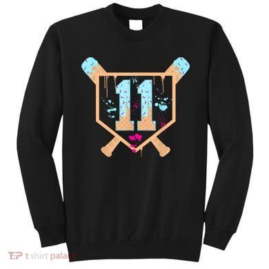 Baseball 11 Year Old Ice Cream Drip 11th Birthday Boy 11  Sweatshirt