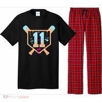 Baseball 11 Year Old Ice Cream Drip 11th Birthday Boy 11  Pajama Set thumb 0