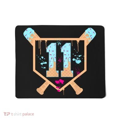 Baseball 11 Year Old Ice Cream Drip 11th Birthday Boy 11  Mousepad