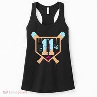 Baseball 11 Year Old Ice Cream Drip 11th Birthday Boy 11  Women's Tank Top thumb 0