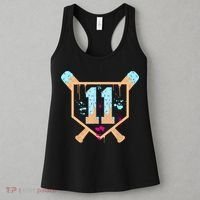 Baseball 11 Year Old Ice Cream Drip 11th Birthday Boy 11  Women's Tank Top thumb 3