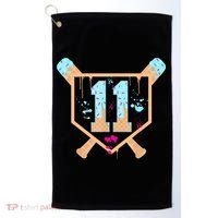 Baseball 11 Year Old Ice Cream Drip 11th Birthday Boy 11  Golf Towel thumb 0