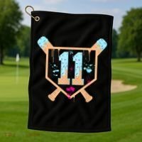 Baseball 11 Year Old Ice Cream Drip 11th Birthday Boy 11  Golf Towel thumb 1