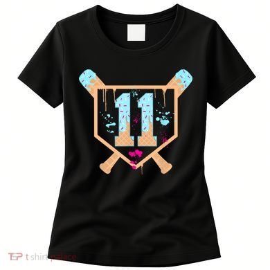 Baseball 11 Year Old Ice Cream Drip 11th Birthday Boy 11  Women's T-Shirt