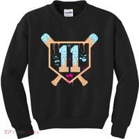 Baseball 11 Year Old Ice Cream Drip 11th Birthday Boy 11  Kids Sweatshirt thumb 0