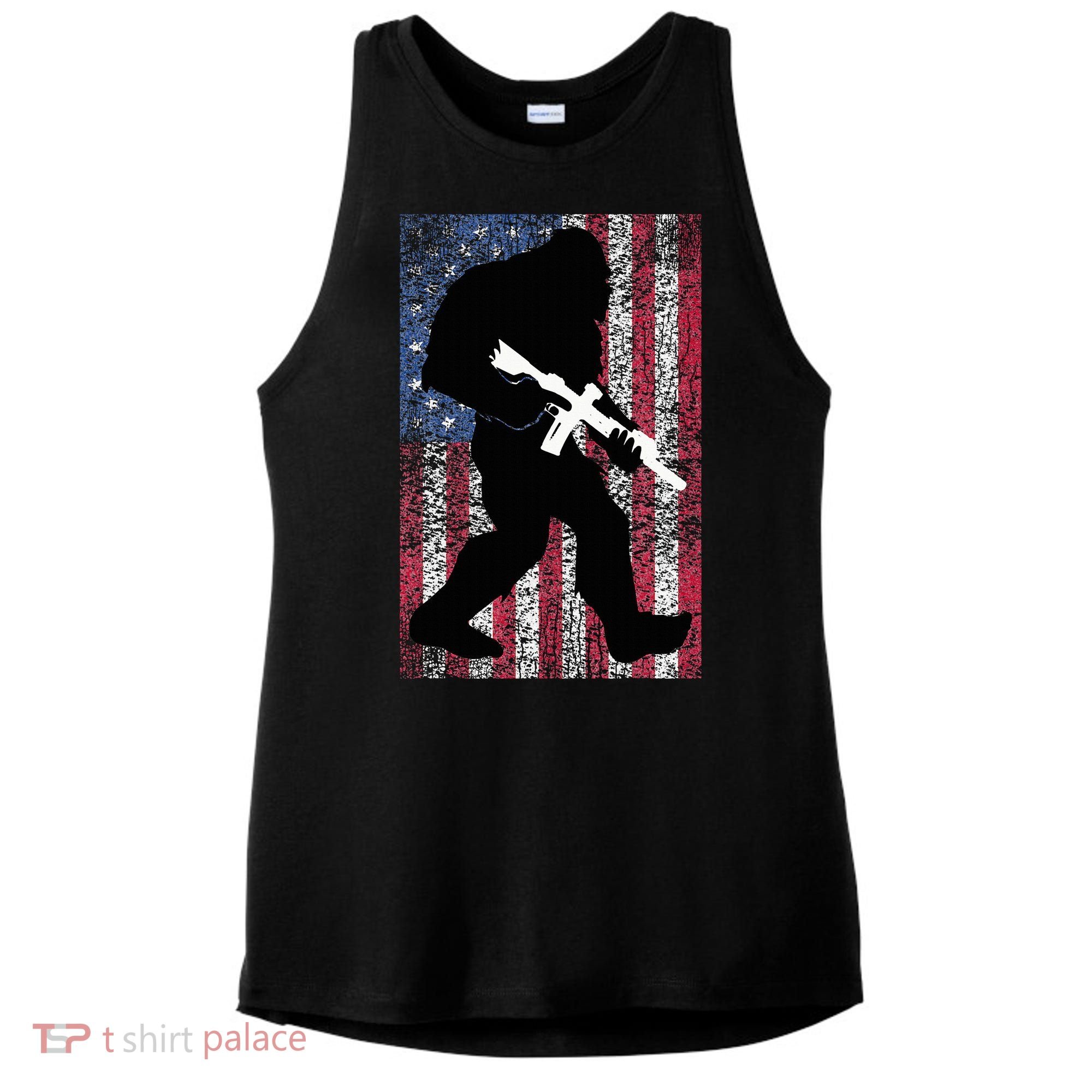 Bigfoot 2nd Amendment Right To Bear Arms Gift For Gun Owner Ladies PosiCharge Tri-Blend Wicking Tank
