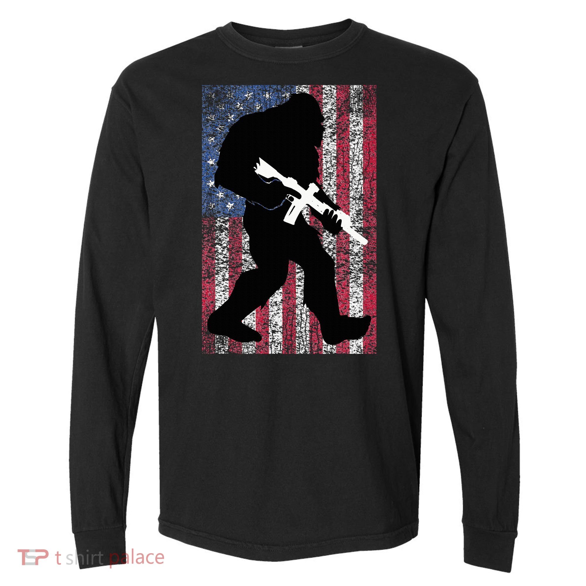Bigfoot 2nd Amendment Right To Bear Arms Gift For Gun Owner Comfort Colors Heavyweight Long Sleeve T-Shirt