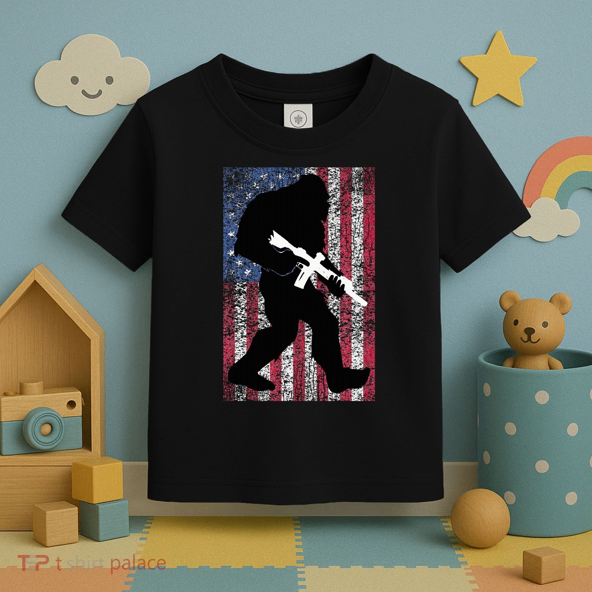 Bigfoot 2nd Amendment Right To Bear Arms Gift For Gun Owner Toddler T-Shirt