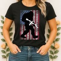 Bigfoot 2nd Amendment Right To Bear Arms Gift For Gun Owner Women's T-Shirt thumb 2