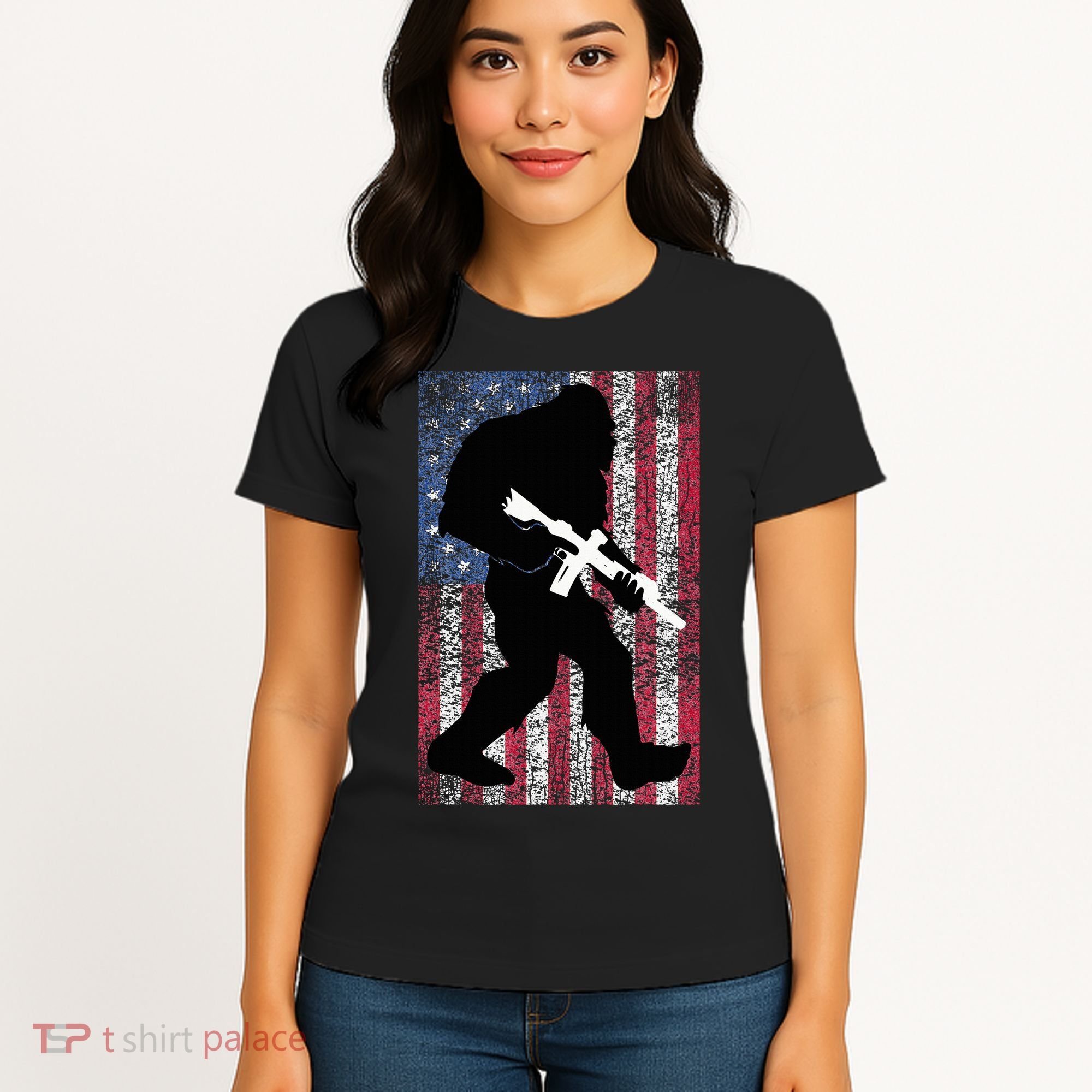 Bigfoot 2nd Amendment Right To Bear Arms Gift For Gun Owner Women's T-Shirt