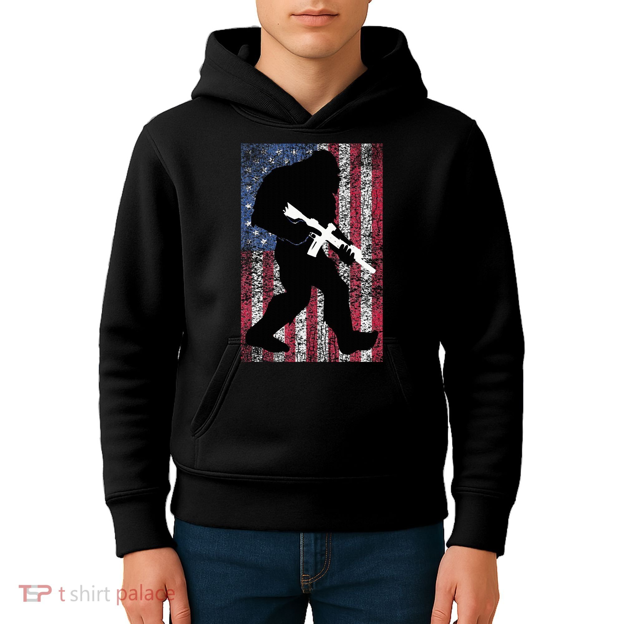 Bigfoot 2nd Amendment Right To Bear Arms Gift For Gun Owner Kids Hoodie