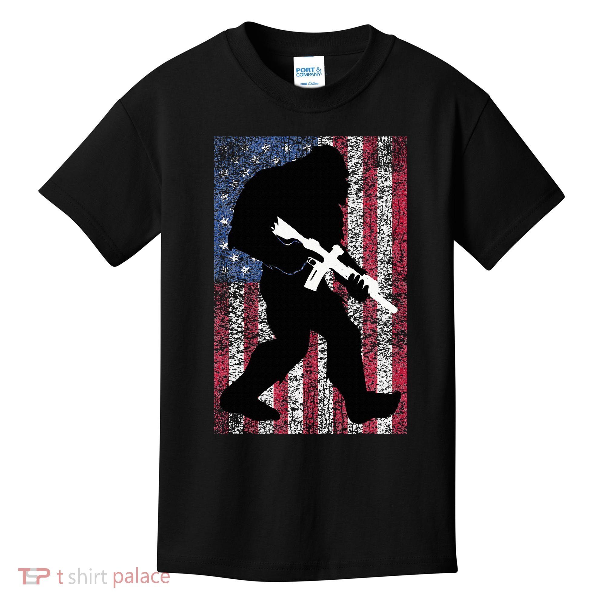 Bigfoot 2nd Amendment Right To Bear Arms Gift For Gun Owner Kids T-Shirt