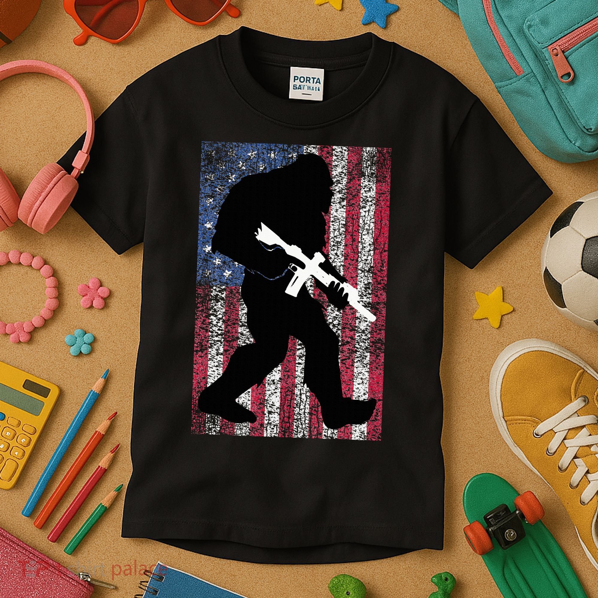 Bigfoot 2nd Amendment Right To Bear Arms Gift For Gun Owner Kids T-Shirt