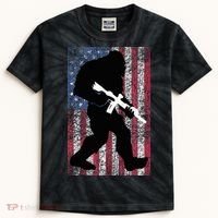 Bigfoot 2nd Amendment Right To Bear Arms Gift For Gun Owner Kids Tie-Dye T-Shirt thumb 0