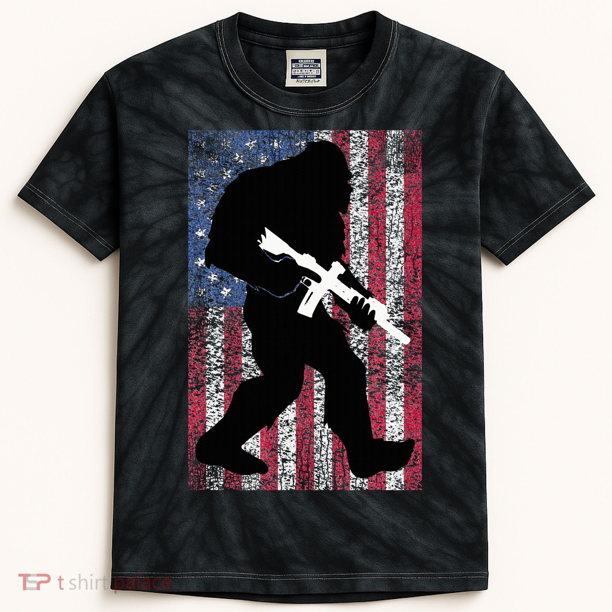 Bigfoot 2nd Amendment Right To Bear Arms Gift For Gun Owner Kids Tie-Dye T-Shirt