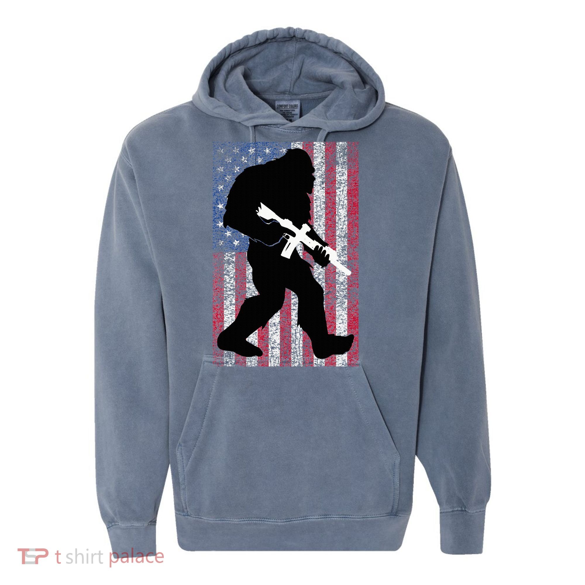 Bigfoot 2nd Amendment Right To Bear Arms Gift For Gun Owner Comfort Colors Garment-Dyed Hooded Sweatshirt