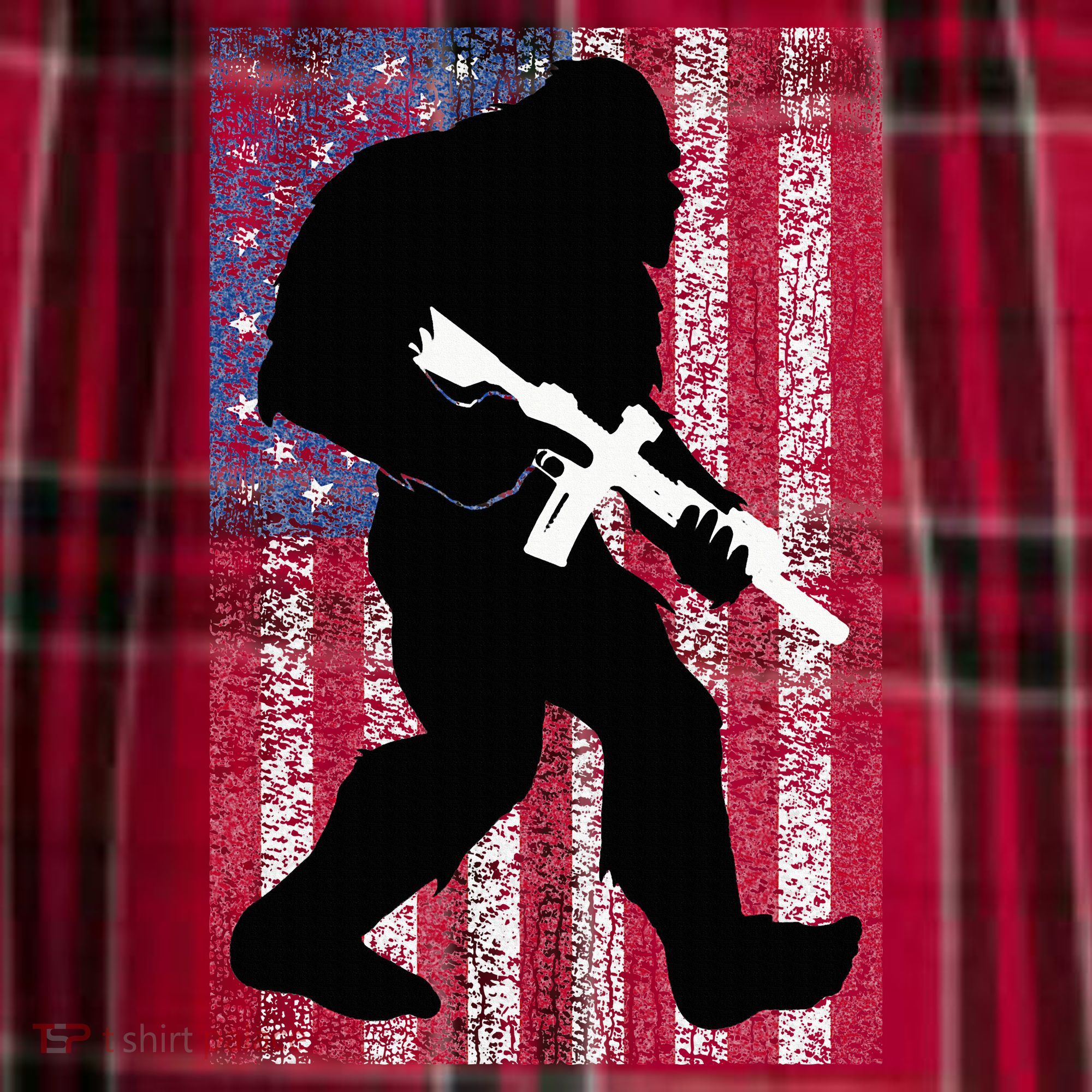 Bigfoot 2nd Amendment Right To Bear Arms Gift For Gun Owner Men's Flannel Plaid Pajama Pants