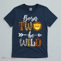Born 2 Be Wild Birthday Decorations Girl Boy Baby Lion 2nd T-Shirt thumb 5
