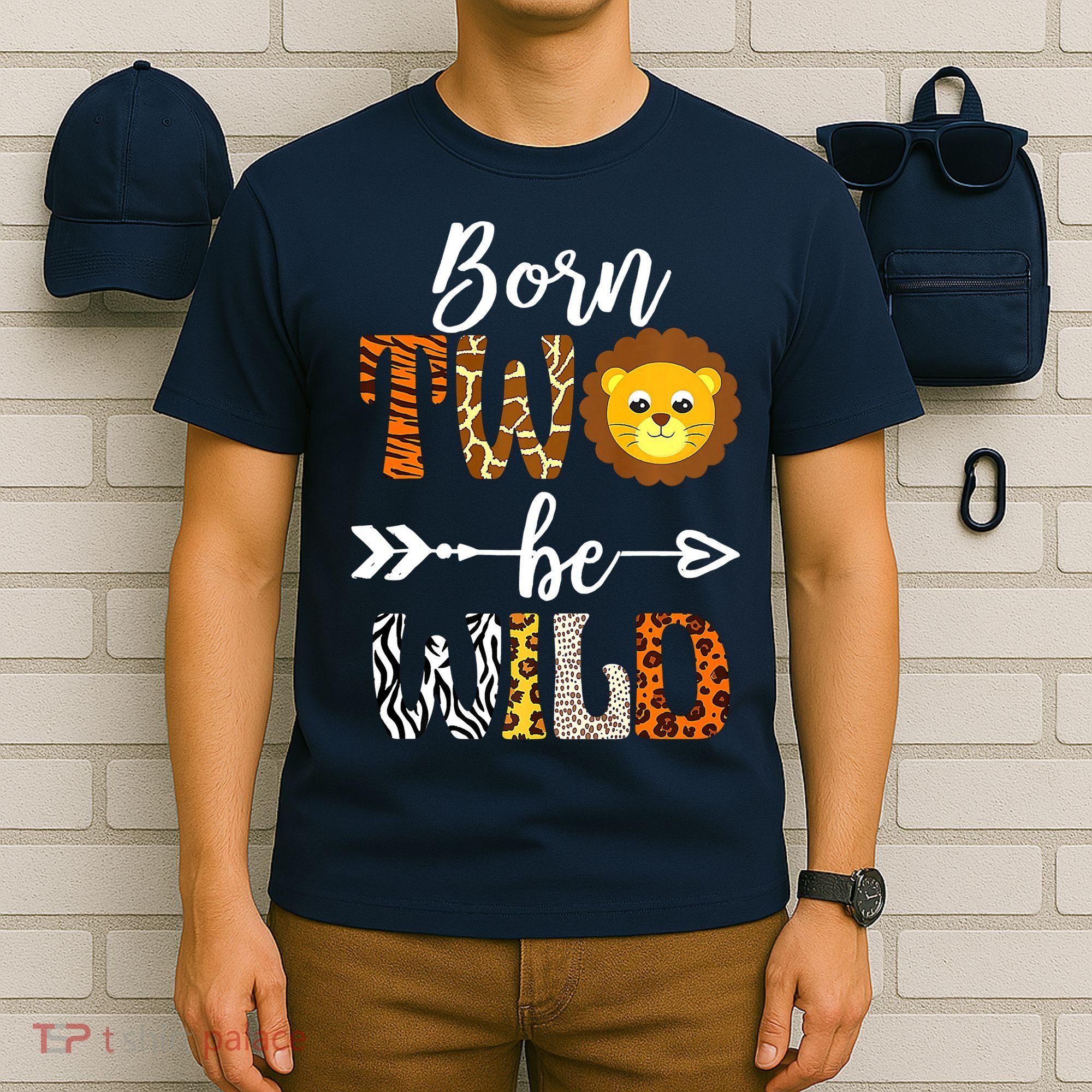 Born 2 Be Wild Birthday Decorations Girl Boy Baby Lion 2nd T-Shirt