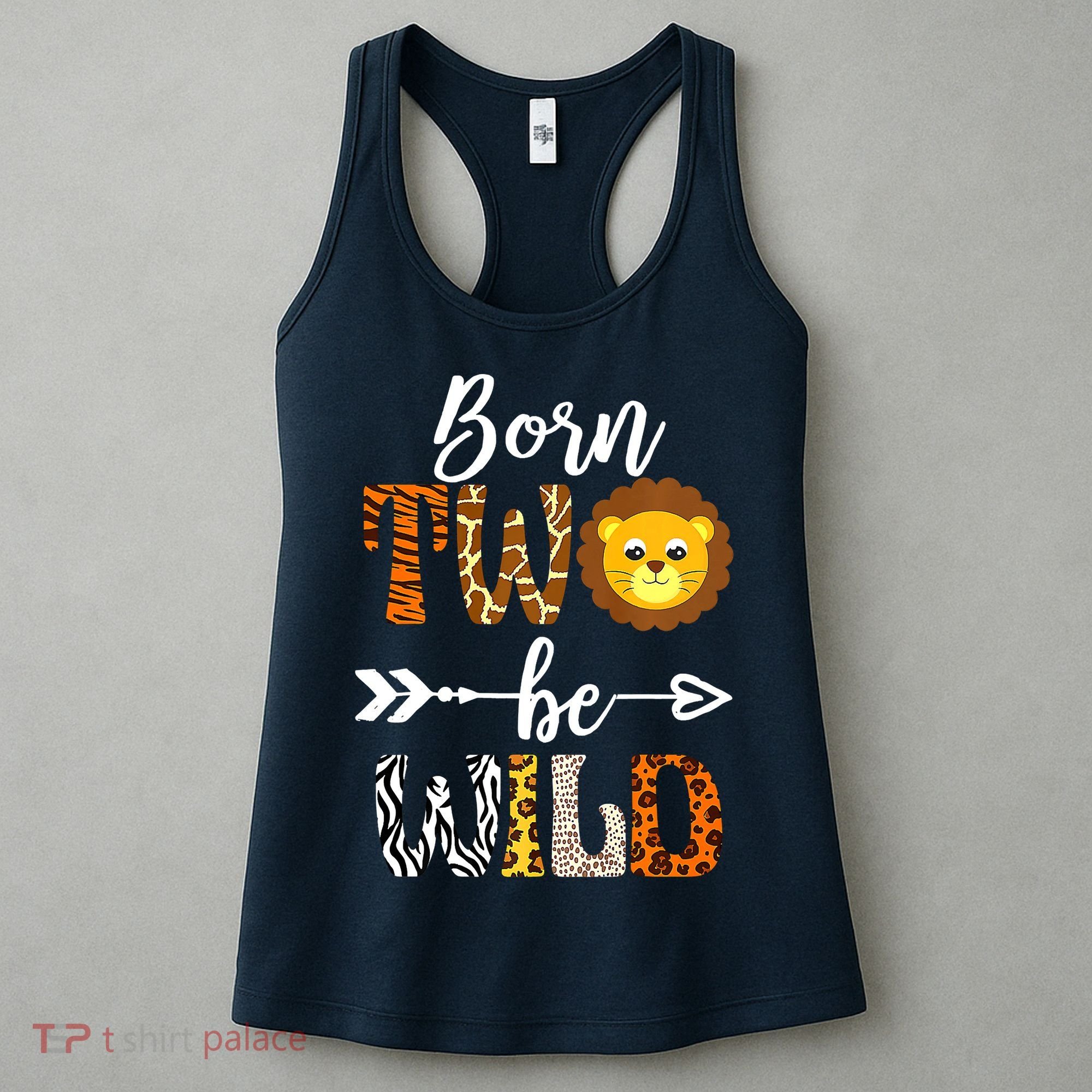 Born 2 Be Wild Birthday Decorations Girl Boy Baby Lion 2nd Women's Tank Top