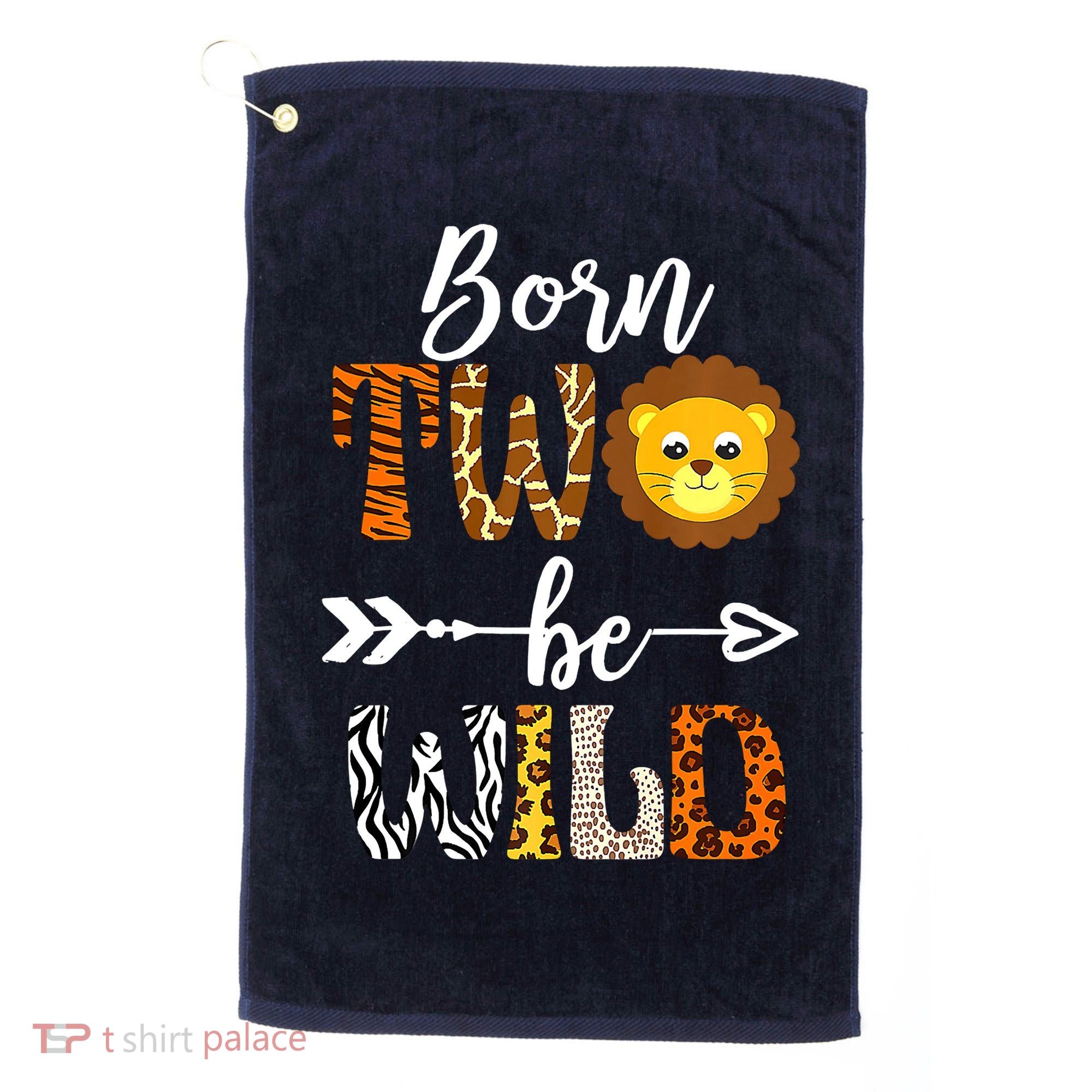 Born 2 Be Wild Birthday Decorations Girl Boy Baby Lion 2nd Golf Towel