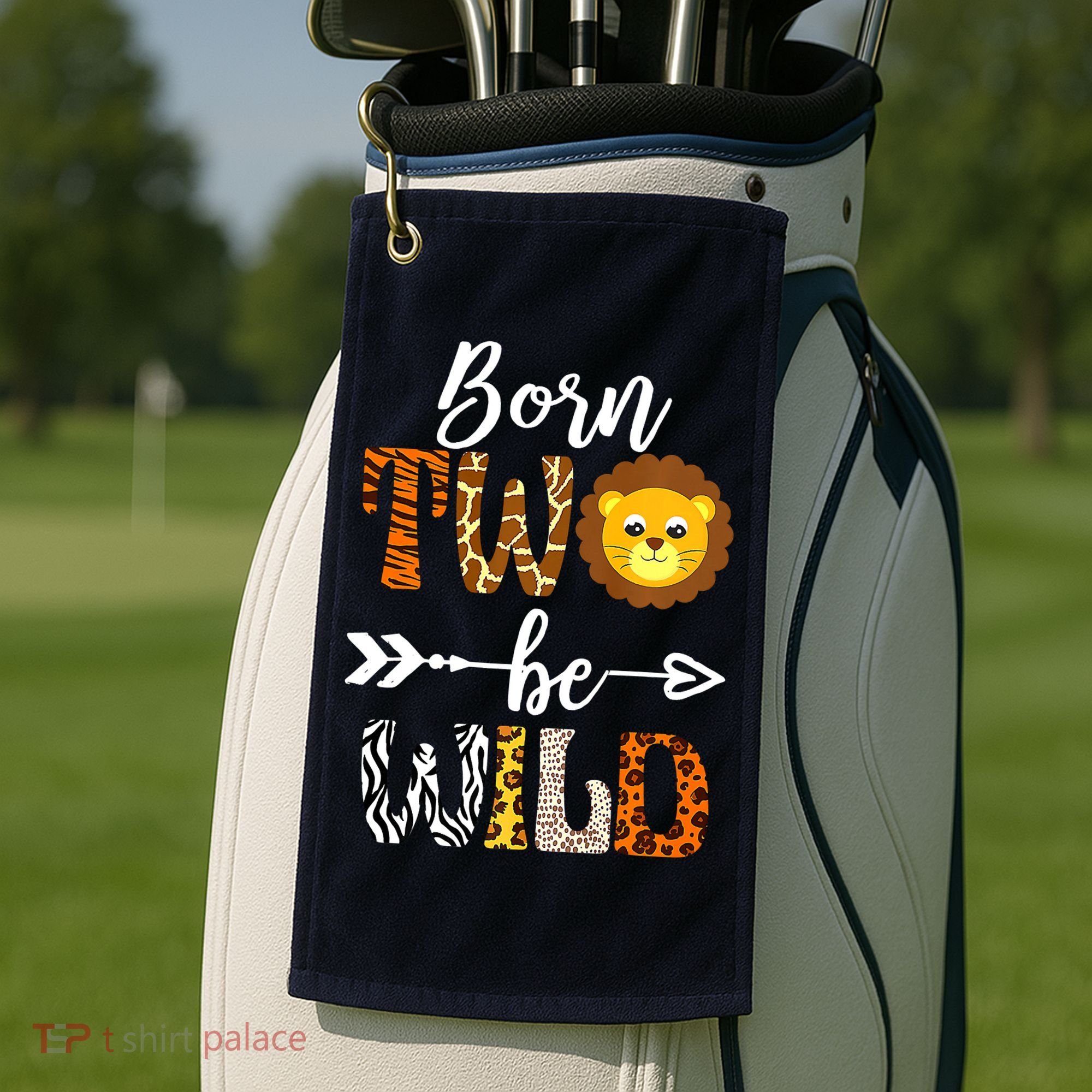 Born 2 Be Wild Birthday Decorations Girl Boy Baby Lion 2nd Golf Towel