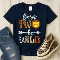 Born 2 Be Wild Birthday Decorations Girl Boy Baby Lion 2nd Women's T-Shirt thumb 3