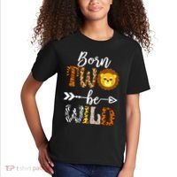 Born 2 Be Wild Birthday Decorations Girl Boy Baby Lion 2nd Kids T-Shirt thumb 2
