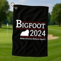 Bigfoot 2024 Make America Believe Again! Golf Towel thumb 1