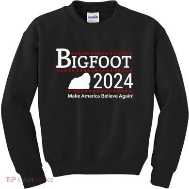 Bigfoot 2024 Make America Believe Again! Kids Sweatshirt