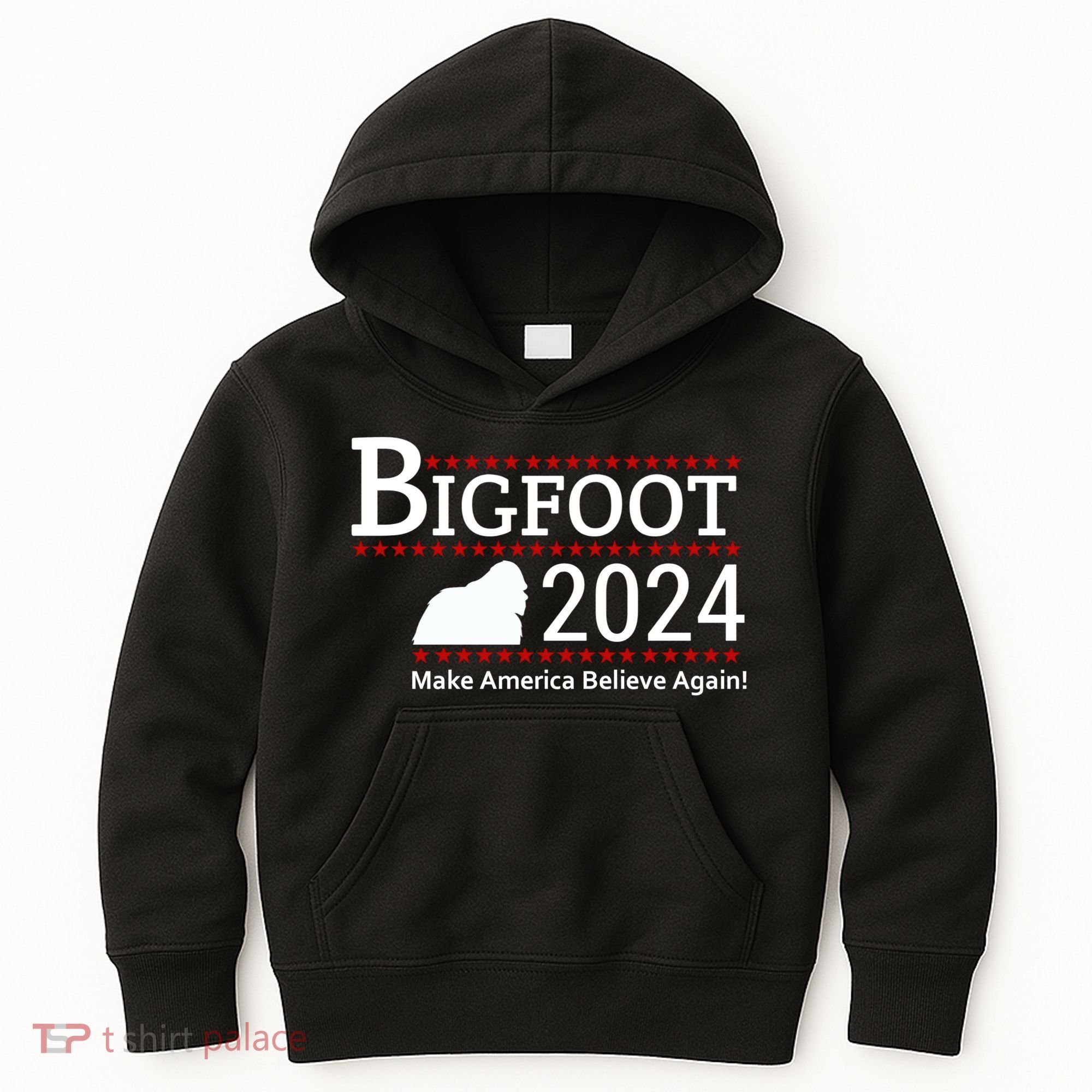 Bigfoot 2024 Make America Believe Again! Kids Hoodie