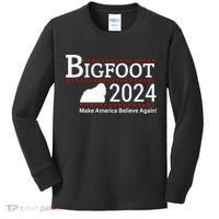 Bigfoot 2024 Make America Believe Again! Kids Long Sleeve Shirt thumb 0
