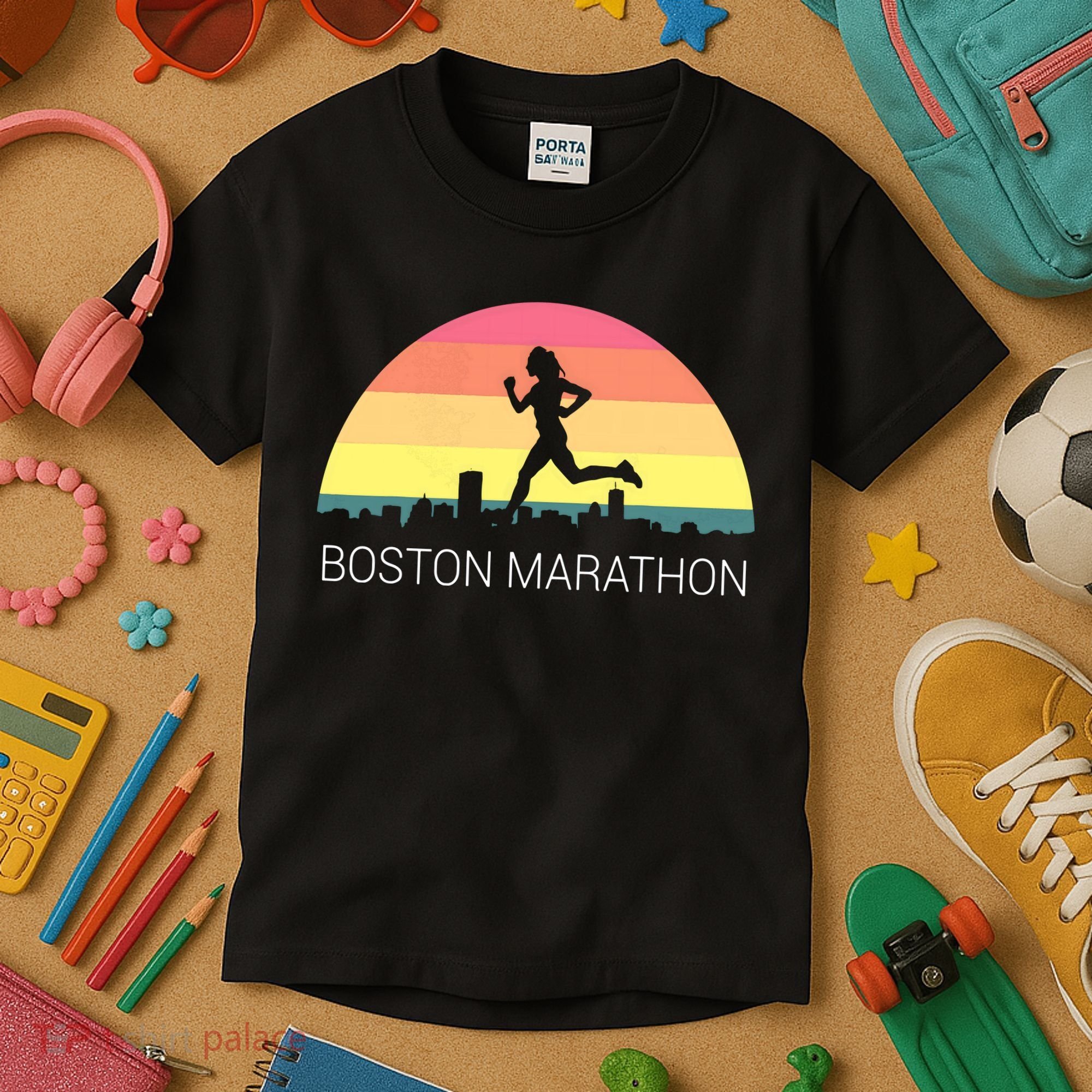 Boston 262 Miles Marathon Running Friend Support Gift Kids T-Shirt