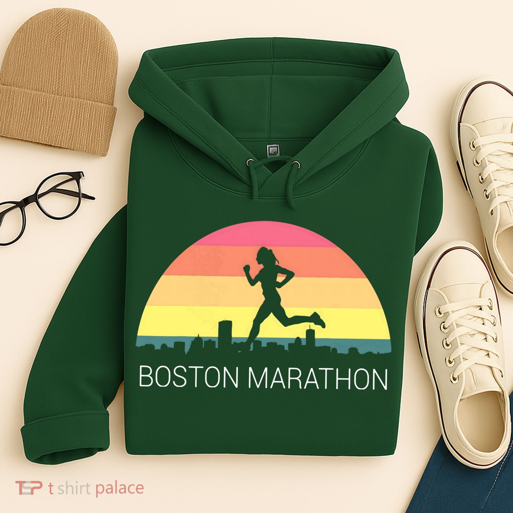 Boston 262 Miles Marathon Running Friend Support Gift Hoodie