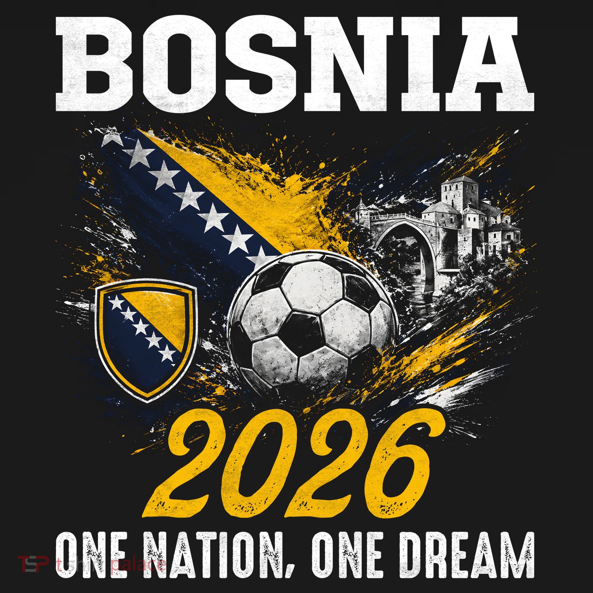 Bosnia 2026 Soccer Fan One Nation One Dream Long Sleeve Shirt