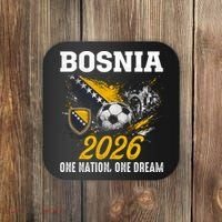 Bosnia 2026 Soccer Fan One Nation One Dream Coaster thumb 0