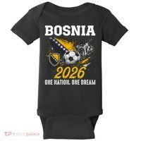 Bosnia 2026 Soccer Fan One Nation One Dream Baby Bodysuit thumb 0